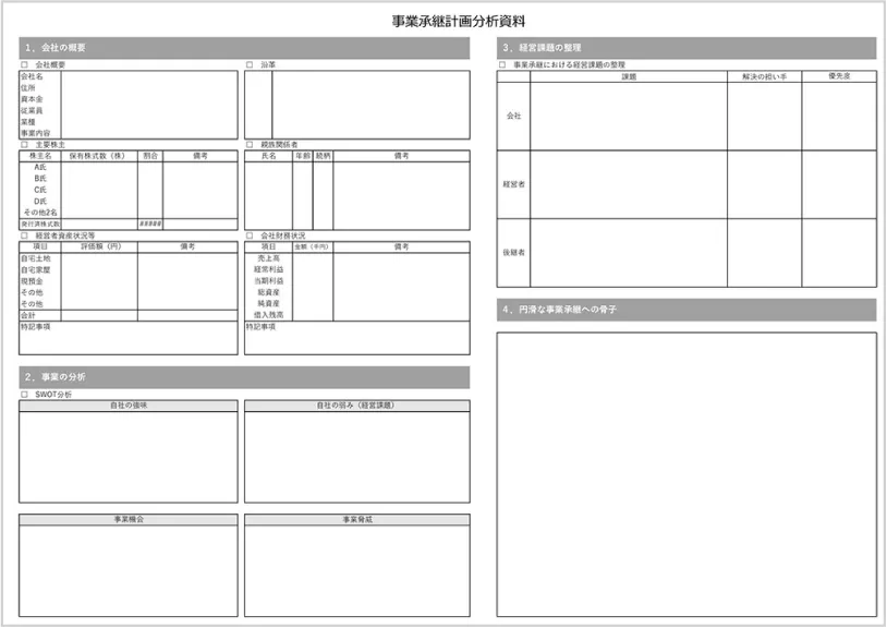 ◆ 事業承継計画分析資料