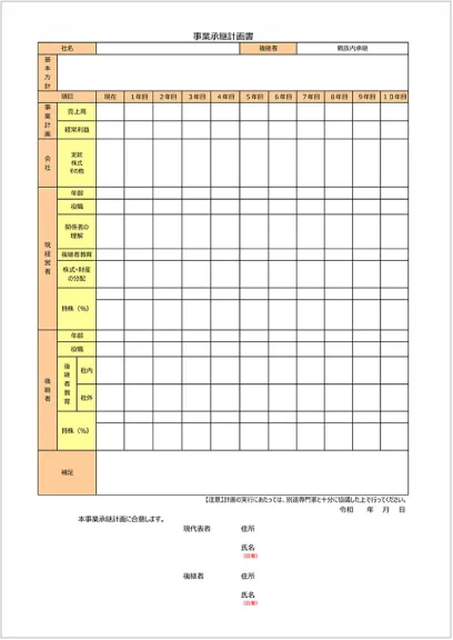 ◆ 事業承継計画（5年・10年）